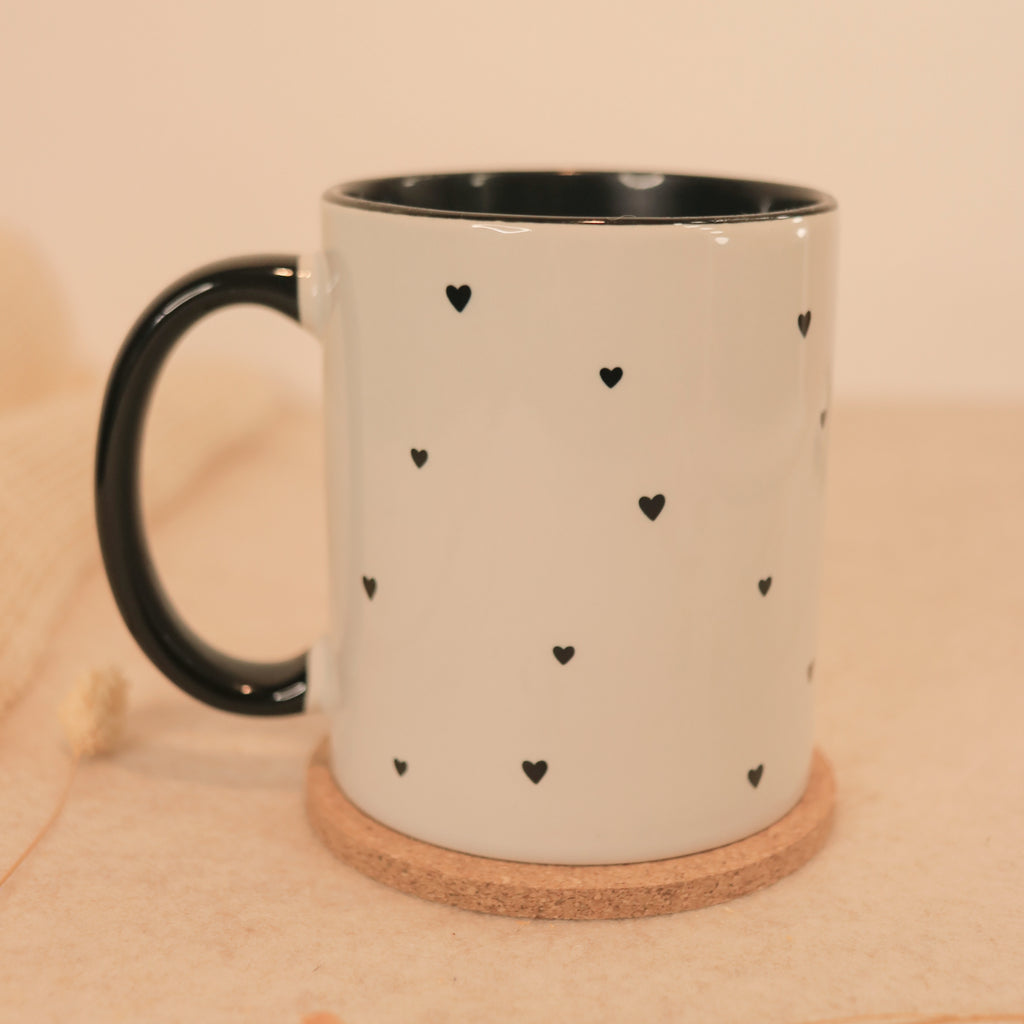 Schwarze Herzen Tasse