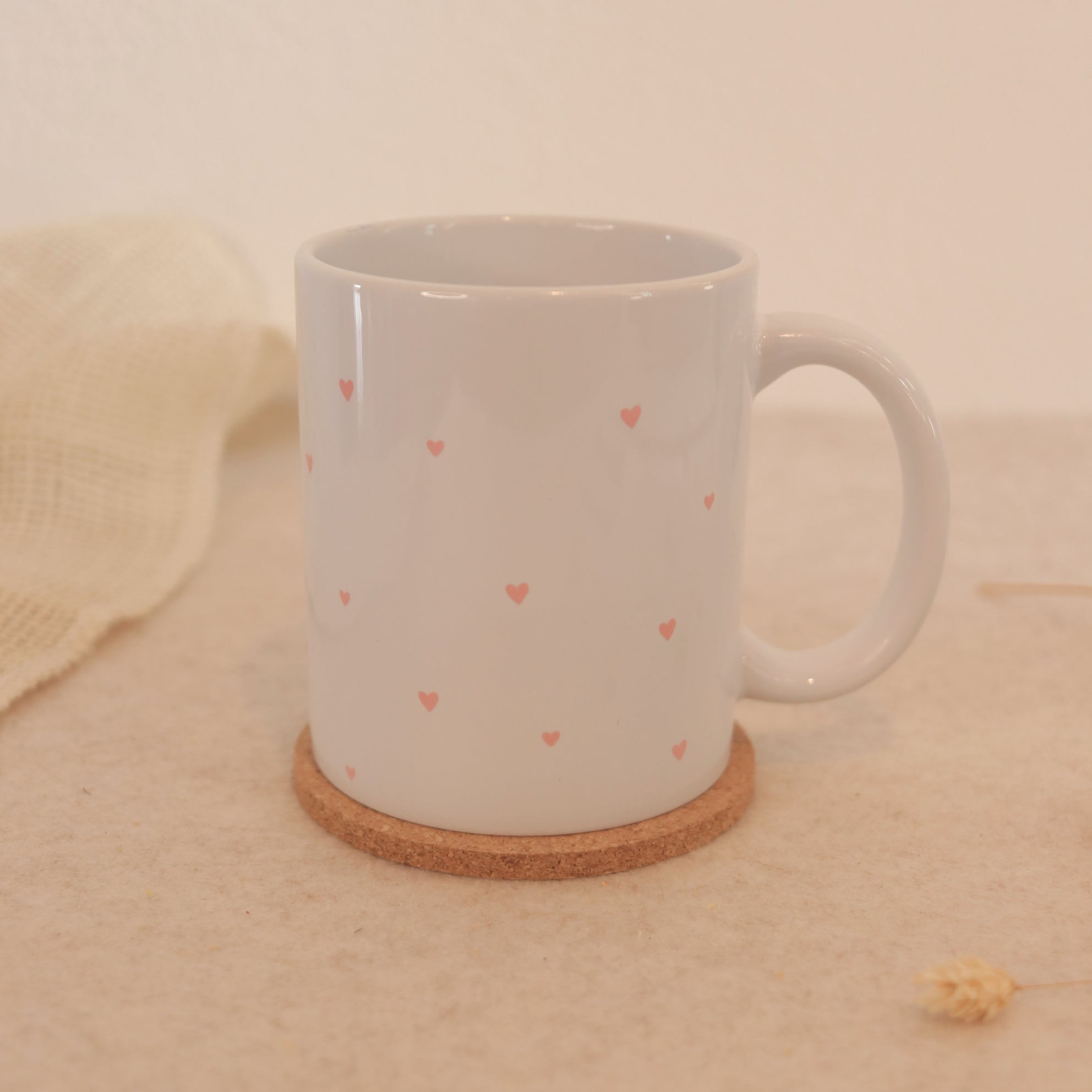 Rosa Herzen Tasse