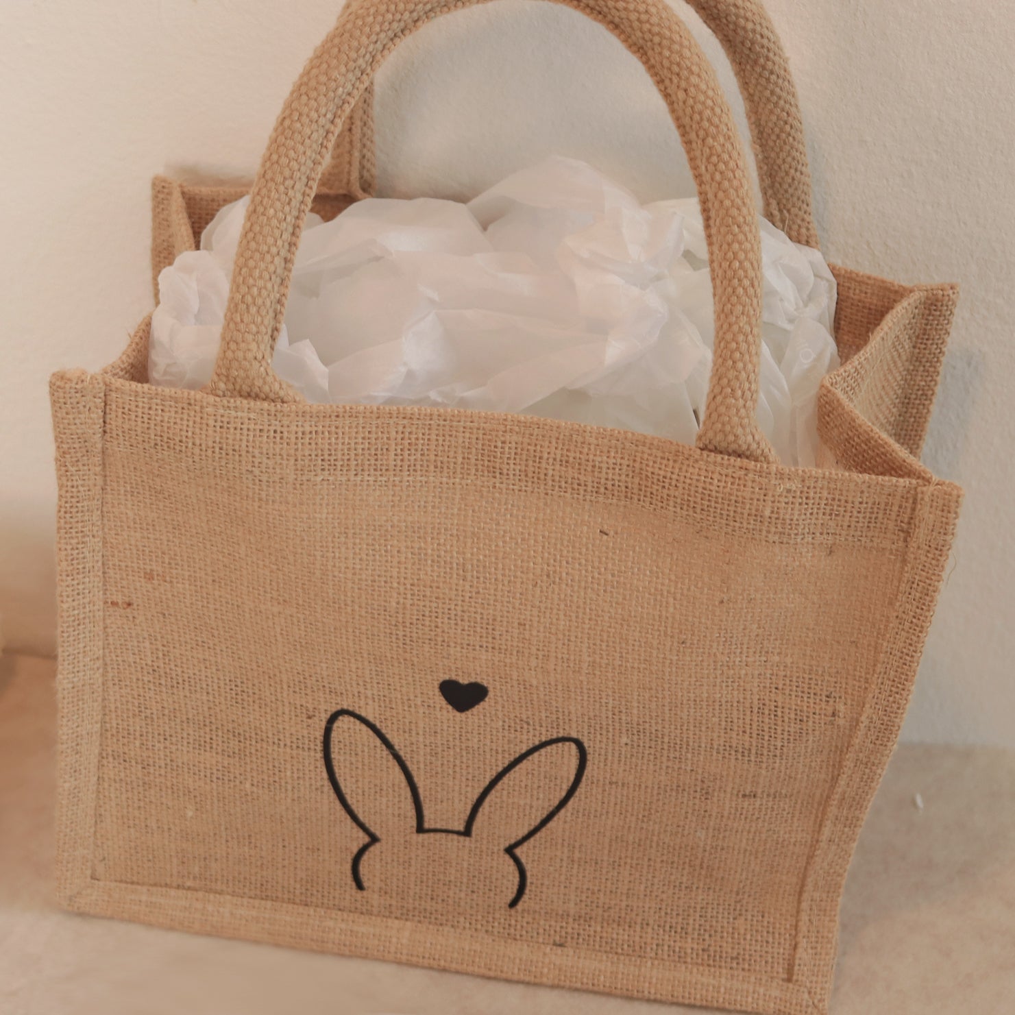 Jutetasche Hase