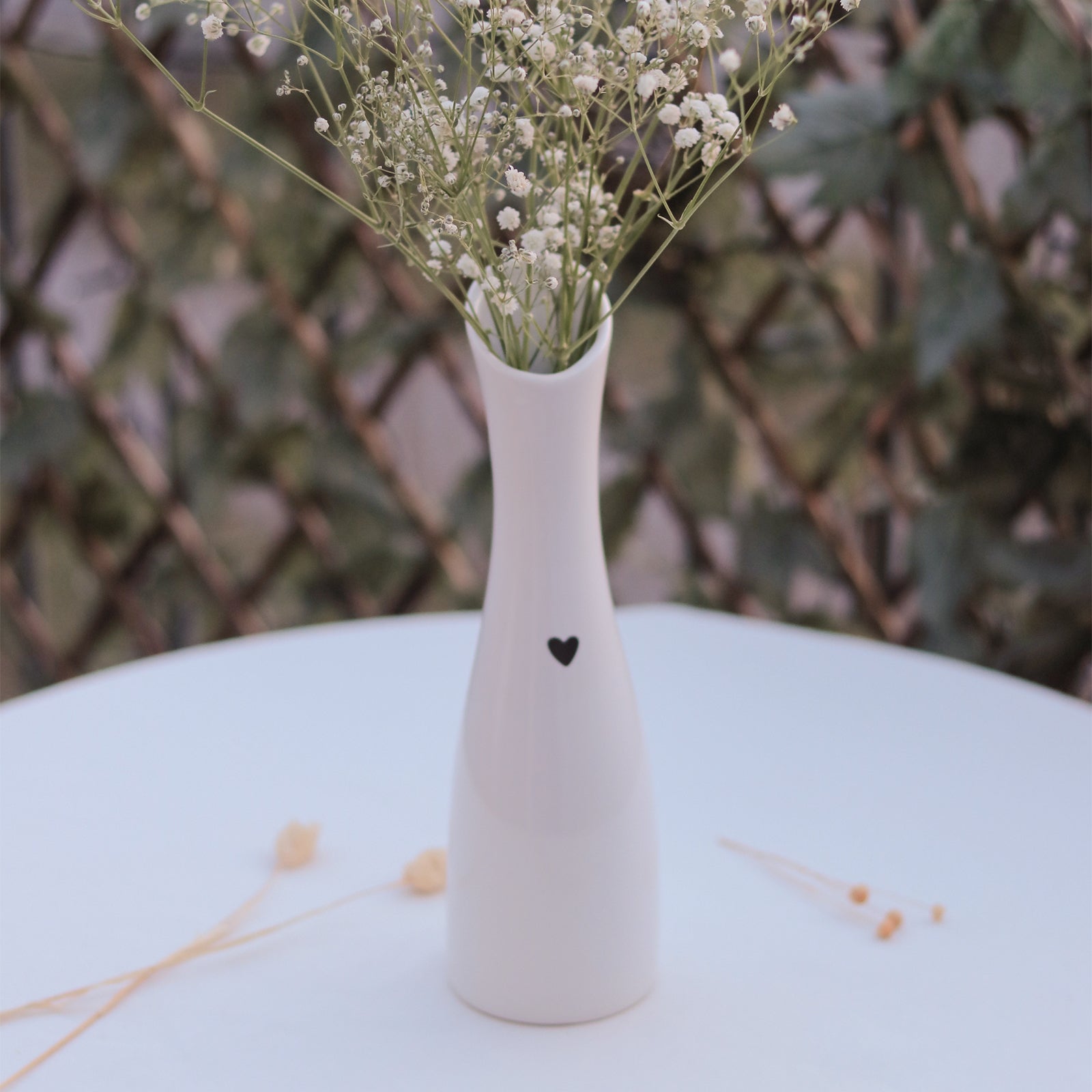 Porzellanvase mit Herz Weiß
