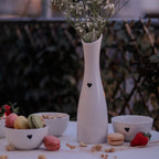Porzellanvase mit Herz Weiß