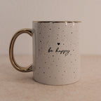 Tasse Happy mit Goldrand