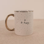 Tasse Happy mit Goldrand