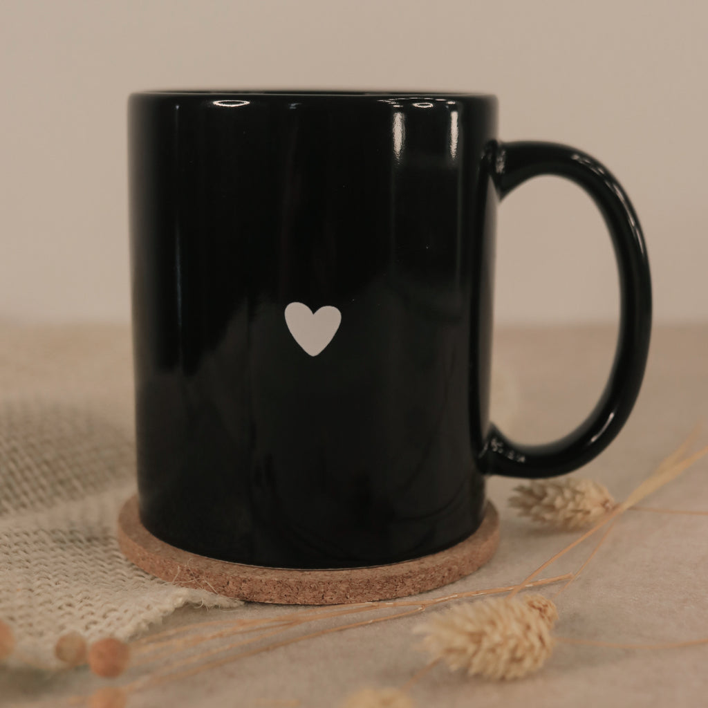 Tasse mit Herz Schwarz