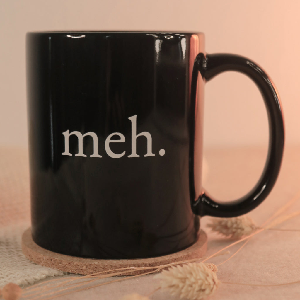 Tasse Meh in Schwarz