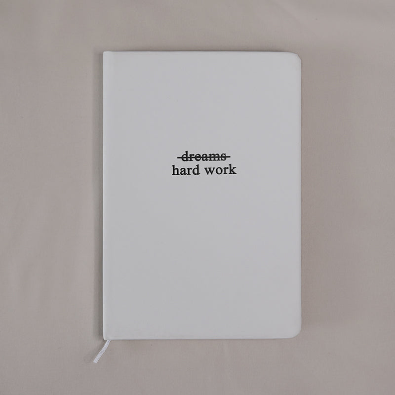 Notizbuch Hard Work Weiß