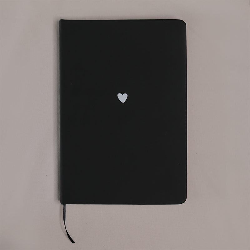 Notizbuch Herz Schwarz A5