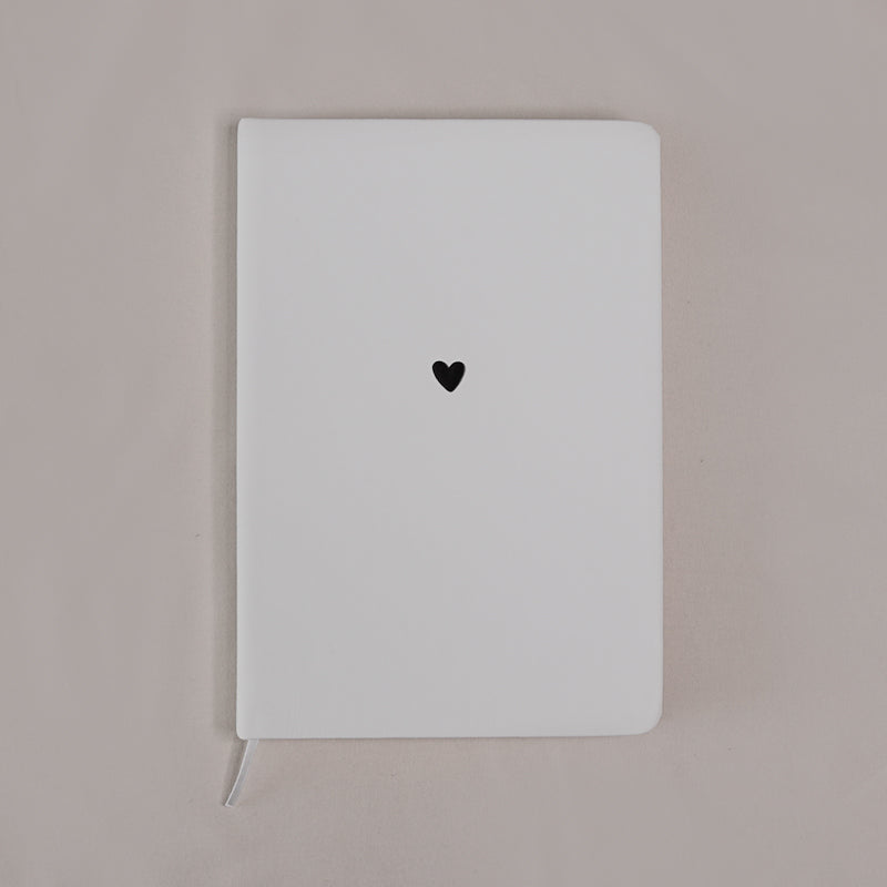 Notebook Heart White A5