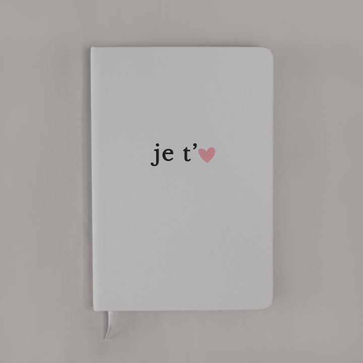 Notizbuch Je t'aime Weiß A5