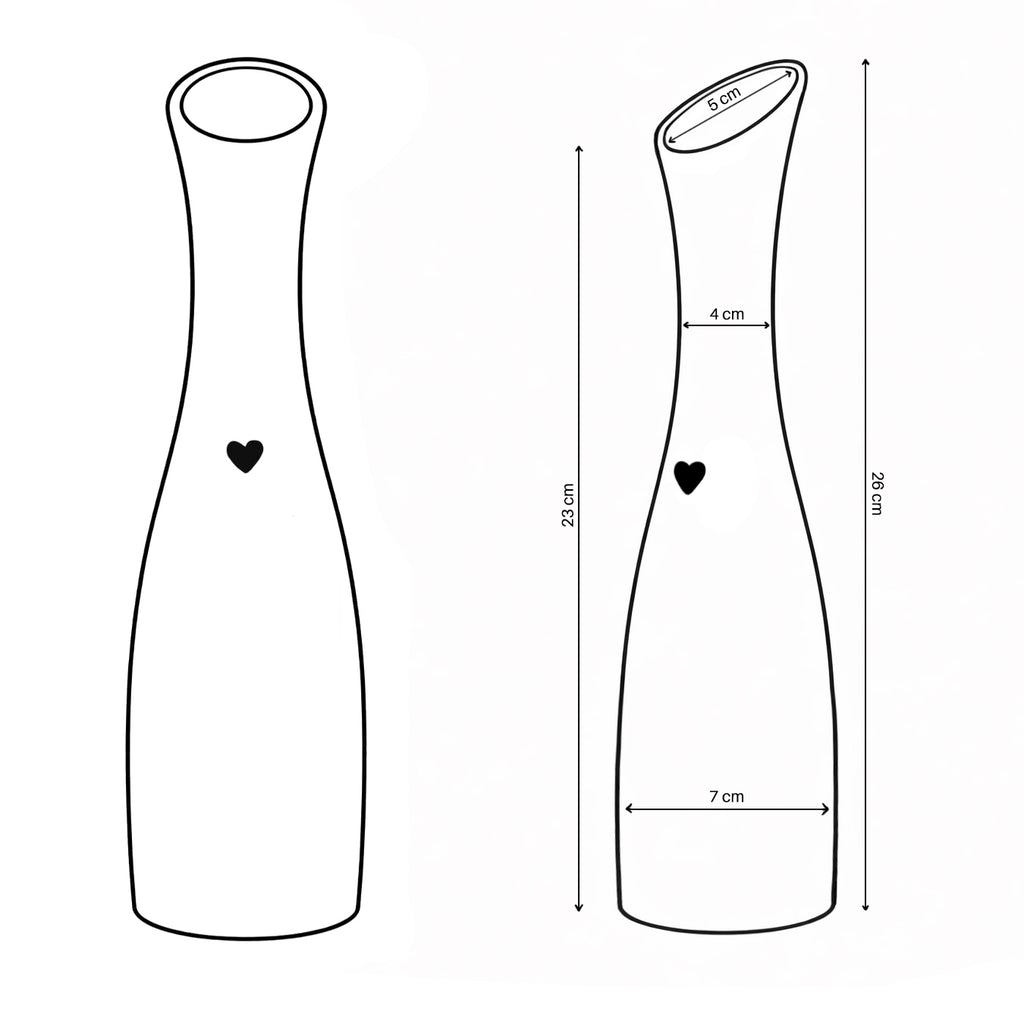 Porzellanvase mit Herz Weiß